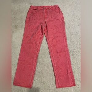 Chico’s red/orange floral print jeans size 2/12